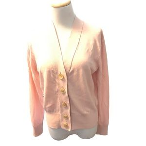 J. CREW Shell Pink Cardigan Cotton Viscose Blend Size M